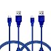 TPFOON PS4 Controller Charger Charging Cable - 2 Pack 10FT Micro USB High Speed Data Sync Cord for Playstation 4, Xbox One Controller, Bluetooth Speaker, Headphones, Camera & Android Phones (Blue)