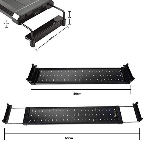 MingDak LED Aquarium Light Fixture for Fish Tank,Suitable for Saltwater and Freshwater,72 LEDs,20-inch,Lighting Color White and Blue