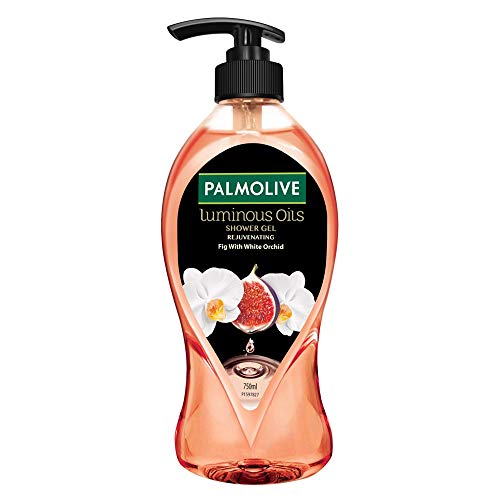 Palmolive Luminous Oil Rejuvenating Body Wash, Gel Based Shower Gel with 100% Natural Fig Oil & White Orchid Extracts - pH Balanced, No Parabens, No Silicones, 750 ml Pump