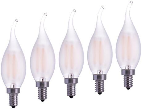 YT 5Pcs/lot LED Filament Healthy Edison Light Bulb - Dimmable Daylight 6W Equivalent UL Listed E12 Base 6000K YT-C35T-16