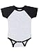 RABBIT SKINS, Baby Short Sleeve Raglan Baseball Bodysuit, Vintage Heather/Vintage Smoke, 6 Months