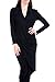Modern Kiwi Long Solid Wrapped High Low Tunic Top Black Large