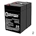 Mighty Max Battery ML4-6 - 6V 4.5AH SLA Battery Replaces cp0660 gp645 lcr6v4p hk-3fm4.5 wp4-6 - 2 Pack