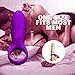 Cock Ring, Vibrating Penis Ring, Waterproof Rechargeable Couple Vibrator with 12-Speed Vibrations, Full Silicone Powerful Clitoris Massager Vibrators Adult Sex Toy (Purple)