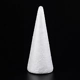 Pandahall White Foam Crafts DIY Decorations Styrofoam Craft Supplies for Christmas, Wedding,Party, School and Modeling Projects 10pcs (Cone)