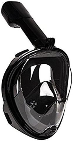 Snorkel Mask Full Face 180°View Easy breath Snorkeling Masks with Gopro Mount for Kids and Adults Anti Fog Anti-Leak Diving Mask See More With Larger Viewing Area Than Traditional Masks.(Black, S)