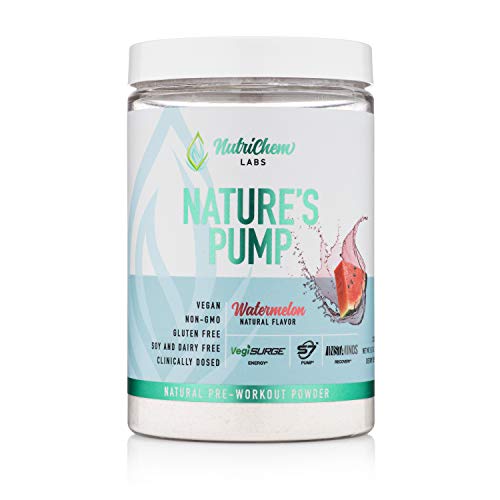 Nature's Pump Pre-Workout - Natural Vegan Pre-Workout for Increasing Clean Energy, Nitric Oxide Booster & Performance - Clinically Dosed S7, NeuroFactor Nootropic, Instaminos BCAAs - 20 Servings