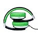 rockpapa HS20 Wired Kids Headphones for School, Foldable Lightweight Boy Girl Headphones with Microphone & 3.5mm Jack for 3-15 Year Old for Airplane Tablet Phones Black Green