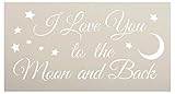 Love You To the Moon Stencil by StudioR12 | Stars Moon script Word Art - Reusable Mylar Template | Painting, Chalk, Mixed Media | Use for Crafting DIY Home Decor - STCL1215_1 (13
