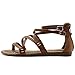 Ollio Women's Shoe Gladiator Strap Flat Zori Sandal