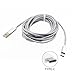 White Durable Braided 10ft Long Type-C Cable Rapid Charge USB Wire Sync USB-C Power Data Cord for ZTE Grand X Max 2, X3, X4, Duo LTE, ZMax Pro Z981