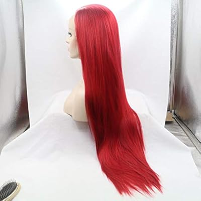 Women Straight Hair Front Lace Wig Deep Invisible Part Wig Blond