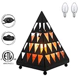 Himalayan Glow Pyramid Style Crystal Salt Night Light lamp with Pink Salt Chunks, Salt Lamp Bulb,(ETL Certified) Dimmer Switch, Unique Lightening Ambience
