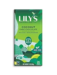 Lily S Barra de chocolate dulces – Dark Chocolate – 55% Cacao – Coco – 3 oz Bares – Caso de 12 – Levadura free-wheat Free-