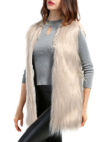 Persun women s faux fur waistcoat vest sleeveless jacke…