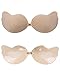 KissLace Women Strapless Self Adhesive Invisible Sexy Push up Seamless Bras (C, Khaki 1)