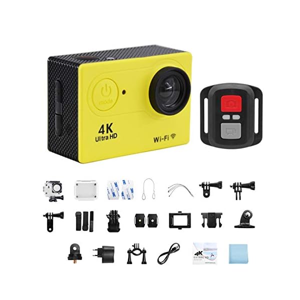 H9-Action-Kamera Ultra HD 4K / 30fps WiFi 2.0" 170D Wasser wasserdichte Videoaufzeichnung Kameras Sport Cam F11.11C (Bundle : 32 G, Color : Yellow) – Bild 3