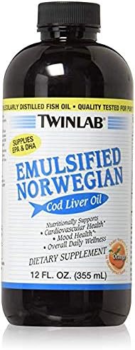 Twinlab Emulsified Norwegian Cod Liver Oil, Orange, 355 ml