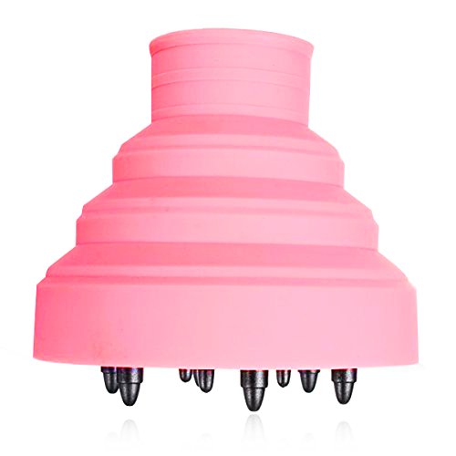 WINOMO Hairdryer Diffuser Foldable Silicone Hair Dryer (Pink)