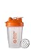 BlenderBottle Classic Loop Top (Discontinued Style), 20-Ounce, 20-Ounce, Clear/Orange