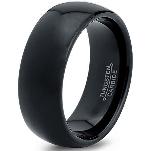 Tungsten Wedding Band Ring 8mm 6mm for Men Women Comfort