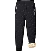 Mens Winter Warm Sweatpants Fleece Sherpa Lined Track Pants Active Thermal Joggers with Zipper Pockets