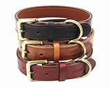 Moonpet Soft Padded Real Genuine Leather Dog Collar