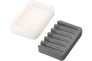 Nicole Silicone Concrete Mold for Soap Dish Rectangular with Stripe Handmade Cement Mould