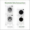Equator 110V Compact Washer & Dryer Set - 1.57 Cu Ft Washer + 2.6 Cu Ft Vented Dryer, Stackable For Small Spaces