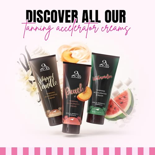 2bTanned Tanning Accelerator Cream, Sunbed Cream Enhanced with Thalitan & Tyrosine For A Deeper Tan, Hydrating Tanning Lotion with Shea Butter, Aloe Vera & Collagen, 200 ml - Whipped Vanilla