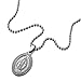 COOLSTEELANDBEYOND Virgin Mary Maria Oval Miraculous Medal Pendant Necklace for Men Women