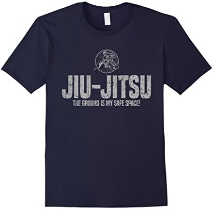 Mens Jiu Jitsu The Ground Is My Safe Space | Grappling T-Shirt 2XL Navy