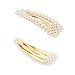 Pearl Hair Clips for Women Girls, J-MEE 4pcs Non-Slip Artificial Pearl Barrettes Bobby Pins Snap Clips Bling Hairpins Decorative Hairgrip Accessories for Party, Daily life, Work, School, Holiday