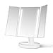 Gotofine LED Lighted Makeup Mirror, Tri-Fold Natural Bright Light Vanity Mirror With adjustable 3.5 Inches 10X Magnification Spot Mirror, Wide View / Movable / Two Power Supply Mode