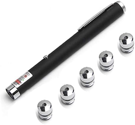 High Power Green Pen Pointer Visible Beam Teaching Presenter Light Hunting Pointer, for Remote Control PPT Teaching, Demonstration Pen - Single Pointer-4 Replacement Heads (Without Battery)