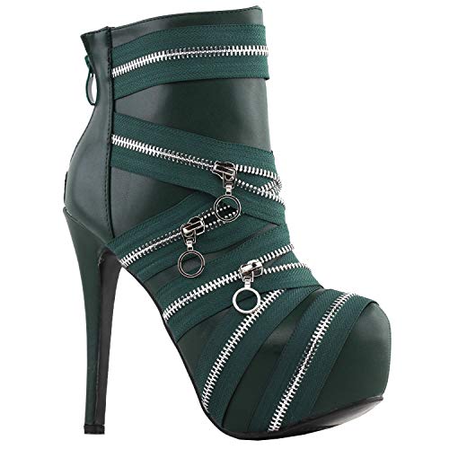 SHOW-STORY-Punk-Black-Zip-Gothic-Platform-Stiletto-Ankle-Bootie-BootsLF80845