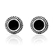 Women’s 925 Sterling Silver Round Braided Gemstone Post Stud Earrings, 9mm, Black Onyx Gemstone