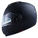 1Storm Motorcycle Street Bike Modular/Flip up Dual Visor/Sun Shield Full Face Helmet Matt Black