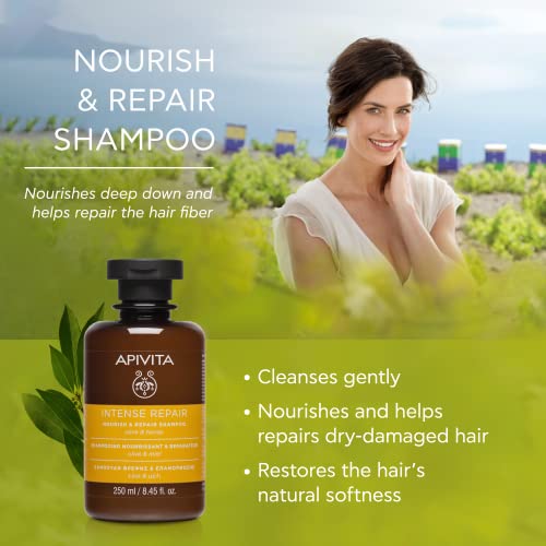 Apivita Nourish & Repair Shampoo – Mit Oliven & Honig, 250 Ml, Pflegend & Reparierend