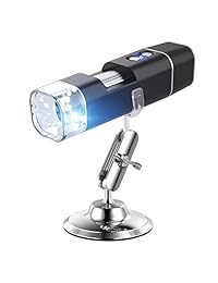Microscopio USB WiFi, Microscopio digital inalámbrico para niños, portátil recargable con resolución de 1080P, 1000 luces LED de aumento para Android y iOS Smartphone o Tablet, Windows Mac PC
