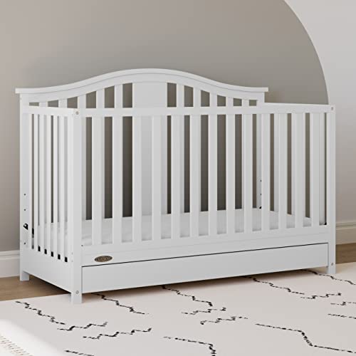 Graco Solano 5in1 Convertible Crib with Drawer (White) GREENGUARD