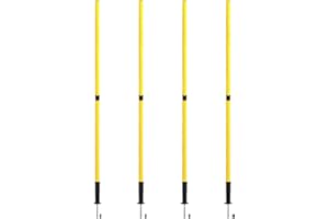 TNZMART Black Spring Agility Training Pole Set Soccer Plug-in Type Dribbling Pole Coaching Sticks for Sports, Traning, Warning