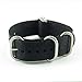 StrapsCo Ballistic Nylon NATO G10 Zulu Watch Strap w/ 5 Rings in Polished Stainless Steel