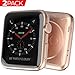 Ultra-Thin Case for Apple Watch Screen Protector Compatible with 38mm Series1/2/3 HD Clear Touch Screen Protector All Around Soft TPU Bumper Cover [2 Pack]