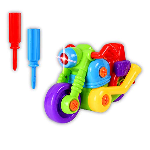 WolVol Take-A-Part Motorcycle Toy - Put Together Motorbike Construction Toys w/ Building Tools - Fun Motor Skill & STEM Learning Play Set for Kids - Thumbnail 7