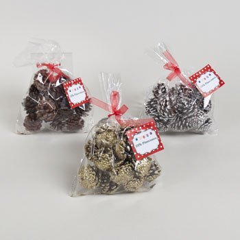 J&J's ToyScape 45-Pcs Christmas Decorative Pine Cones - Natural, Glitter Gold & White | Vase Fillers, Table Scatter, Home Decor, Bowl Display, Christmas Tree
