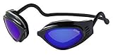 CliC Adjustable Front Connect Universal Sport Goggle, Standard Size, Black Frame with Blue Lens