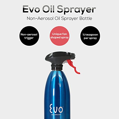 Evo Oil Sprayer Bottle, NonAerosol for Olive and Cooking Oils, 16
