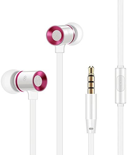 Earbuds,RUUI Wired Earphones with Microphone and Remote for Running Workout Gym,Sweatproof HD Noise Isolating Headsets for iphone Android Laptop Tablets Compute Smartphones (Whtie)