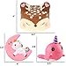 Ouflow 3 Packs Jumbo Squishies Slow Rising Cute Deer Cake,Unicorn Moon,Narwhale Set Cream Scented Squishy Toy for Stress Relief,Decorative Props Large
